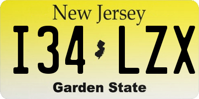 NJ license plate I34LZX