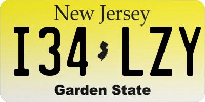 NJ license plate I34LZY
