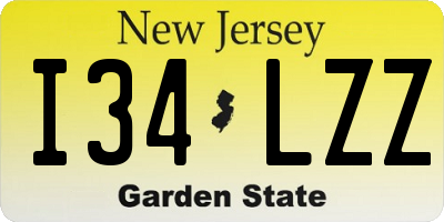 NJ license plate I34LZZ