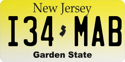 NJ license plate I34MAB