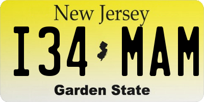 NJ license plate I34MAM