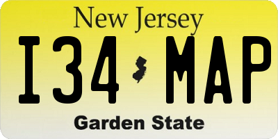 NJ license plate I34MAP