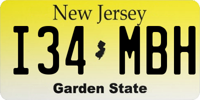 NJ license plate I34MBH