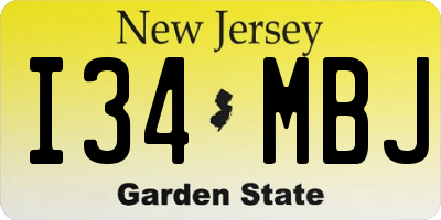 NJ license plate I34MBJ