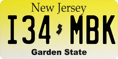 NJ license plate I34MBK