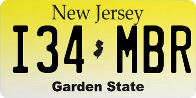 NJ license plate I34MBR