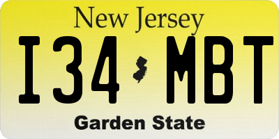 NJ license plate I34MBT