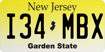 NJ license plate I34MBX