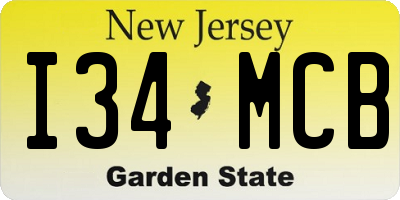 NJ license plate I34MCB