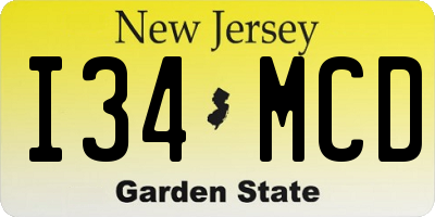 NJ license plate I34MCD