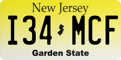 NJ license plate I34MCF