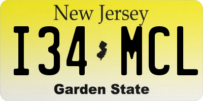 NJ license plate I34MCL