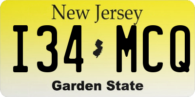 NJ license plate I34MCQ