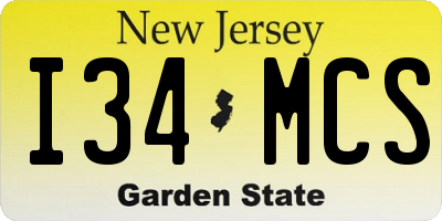 NJ license plate I34MCS