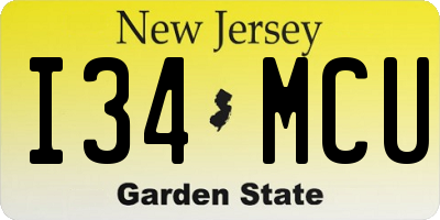 NJ license plate I34MCU