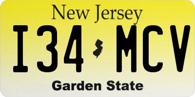 NJ license plate I34MCV