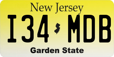NJ license plate I34MDB