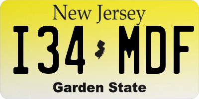 NJ license plate I34MDF