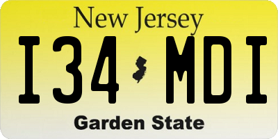 NJ license plate I34MDI