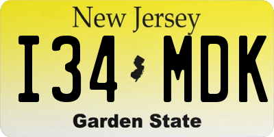 NJ license plate I34MDK