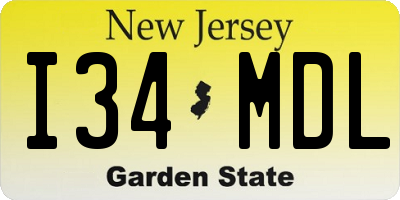 NJ license plate I34MDL