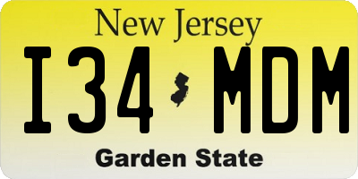 NJ license plate I34MDM