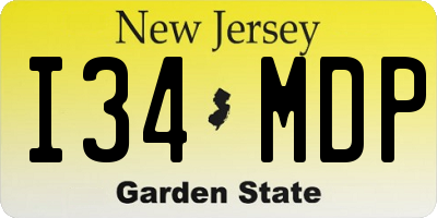 NJ license plate I34MDP