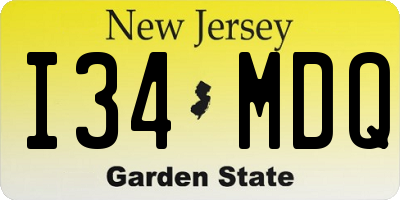 NJ license plate I34MDQ