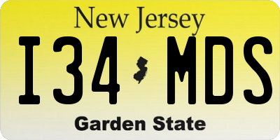 NJ license plate I34MDS
