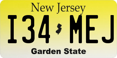 NJ license plate I34MEJ