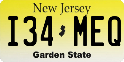 NJ license plate I34MEQ