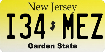 NJ license plate I34MEZ