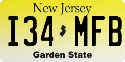 NJ license plate I34MFB