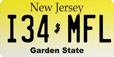 NJ license plate I34MFL