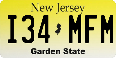 NJ license plate I34MFM