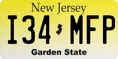 NJ license plate I34MFP