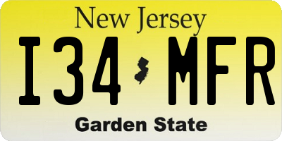 NJ license plate I34MFR
