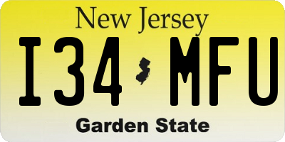 NJ license plate I34MFU