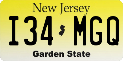 NJ license plate I34MGQ