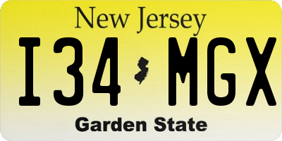 NJ license plate I34MGX