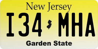 NJ license plate I34MHA