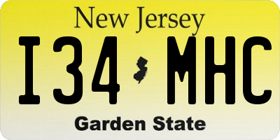 NJ license plate I34MHC