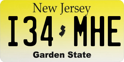 NJ license plate I34MHE