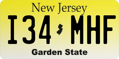NJ license plate I34MHF
