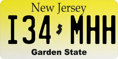 NJ license plate I34MHH