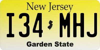 NJ license plate I34MHJ