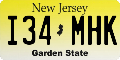 NJ license plate I34MHK