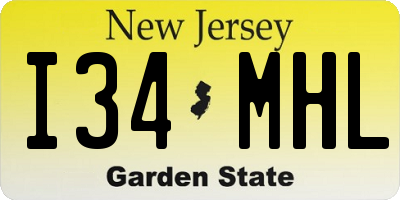 NJ license plate I34MHL