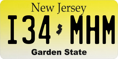 NJ license plate I34MHM