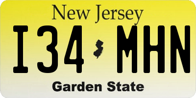 NJ license plate I34MHN